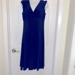 Ralph Lauren Women’s Blue Violet Faux Wrap V Neck Dress Size 8